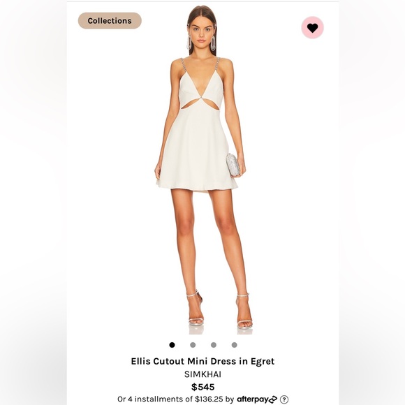 SIMKHAI Ellis Cutout Mini Dress in Egret - Picture 1 of 6